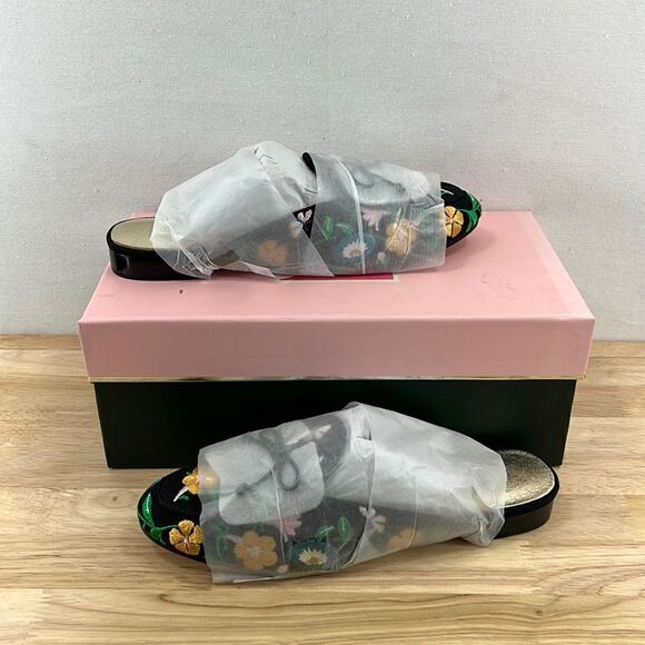 Kate Spade Devi Slide Mules- Floral Garden Black- Size 5.5 B- NIB - Picture 2 of 6